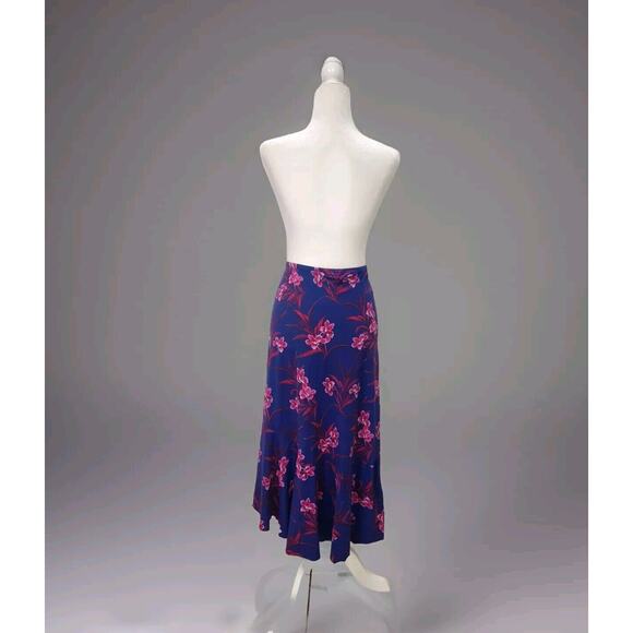 Tommy Bahama Oasis Blossoms Flounce Skirt Cover-Up Floral Blue Ruffle Large - Picture 6 of 9